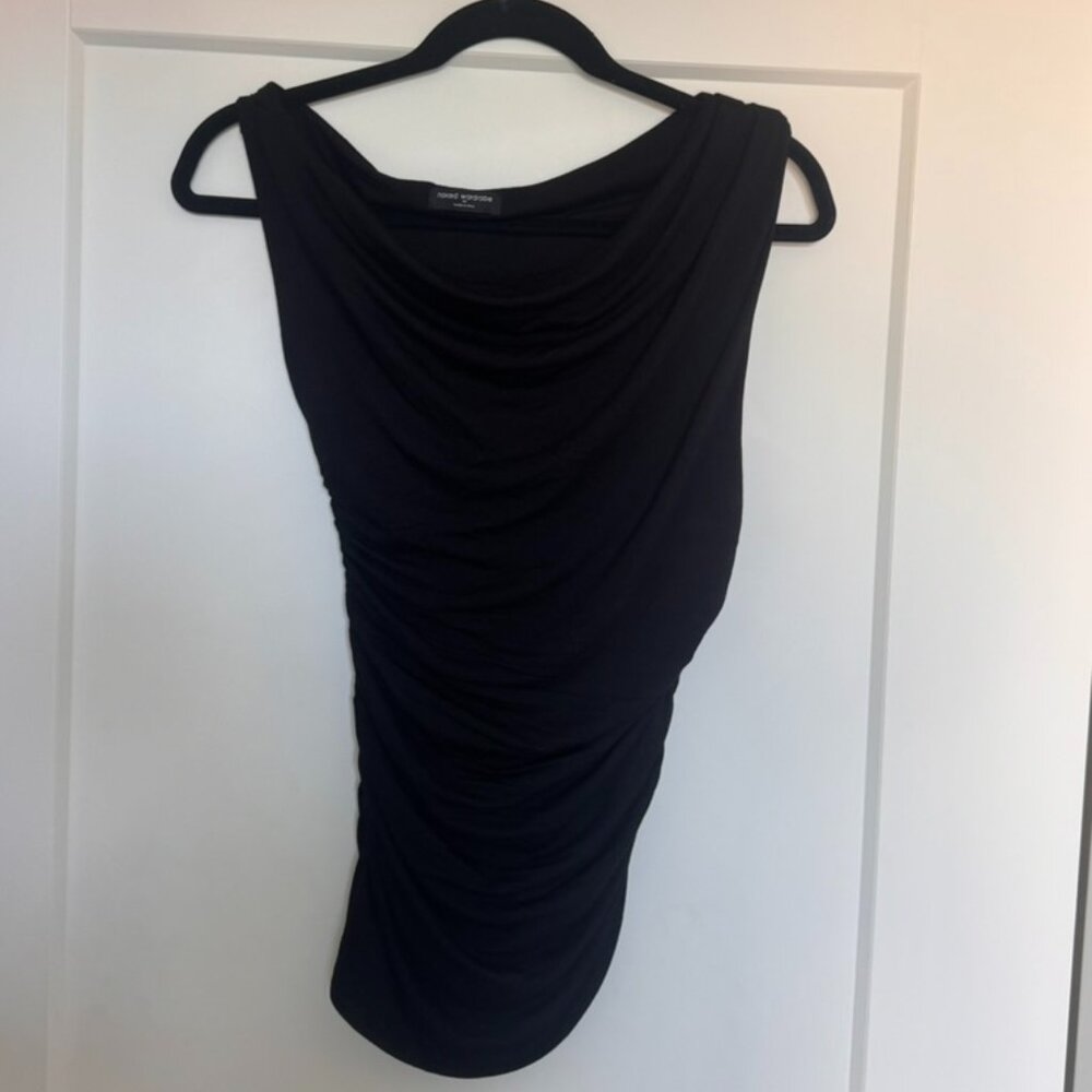 Naked Wardrobe Black Top off the shoulder size medium black